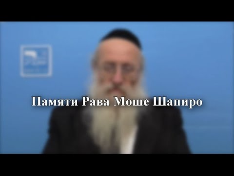 Памяти Рава Моше Шапиро